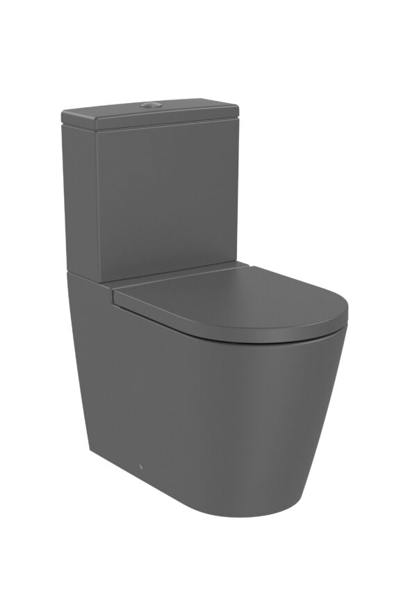 ROCA INSPIRA ROUND - Miska WC do kompaktu Rimless o/podwójny ONYKS A342526640