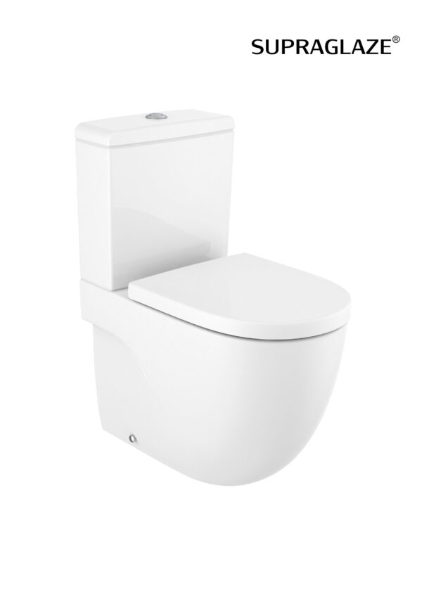 ROCA MERIDIAN Miska WC Rimless o/podwójny BTW do kompaktu, wersja przyścienna SUPERGLAZE A34224LS00