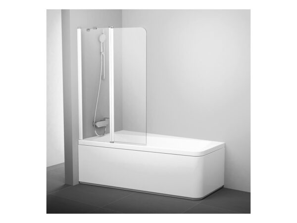 RAVAK Parawan nawannowy 10CVS2 100 L, biała+szkło transparent 7QLA0103Z1