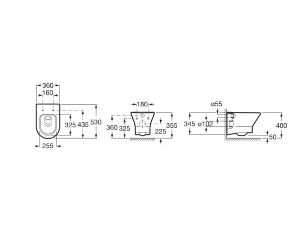 ROCA NEXO Miska WC podwieszana Rimless A34664L000 - obrazek 2