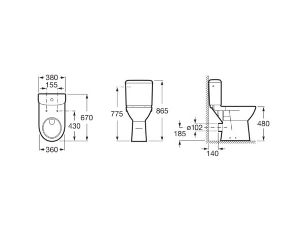 ROCA DOSTĘPNA ŁAZIENKA Zbiornik WC 3/6L do kompaktu WC Dostępna Łazienka A341230000 - obrazek 2