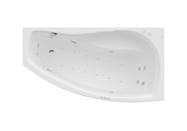 ROCA NICOLE Asymetryczna narożna wanna akrylowa 1500X800  (Prawa) z hydromasażem Smart WaterAir Plus A24T133000