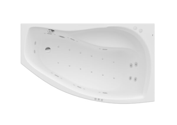 ROCA NICOLE Asymetryczna narożna wanna akrylowa 1500X900  (Prawa) z hydromasażem Smart WaterAir Plus A24T149000