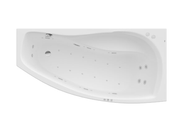 ROCA NICOLE Asymetryczna narożna wanna akrylowa (Prawa) z hydromasażem Smart WaterAir Plus A24T165000