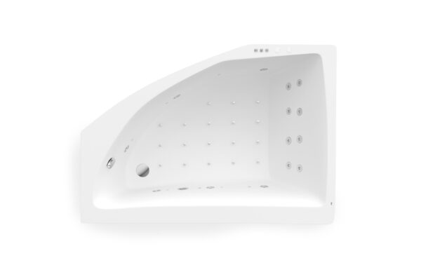 ROCA AQUAMARINA Asymetryczna narożna wanna akrylowa 1750X1200  (Lewa) z hydromasażem Smart WaterAir Plus A24T252000