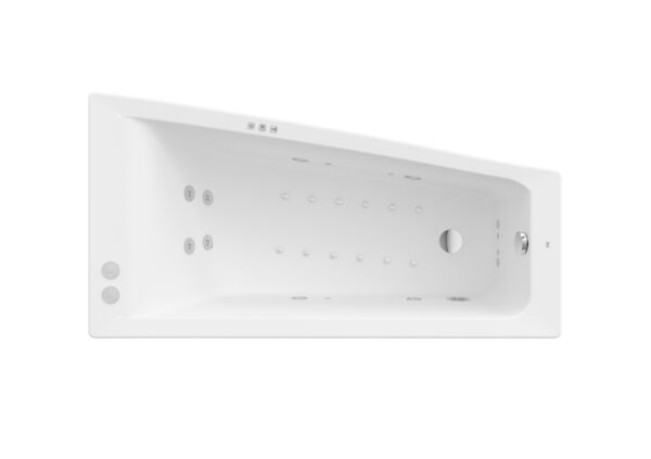ROCA EASY Asymetryczna narożna wanna akrylowa 1500X800  z hydromasażem Smart WaterAir Plus Opcja (Prawa) A24T279000
