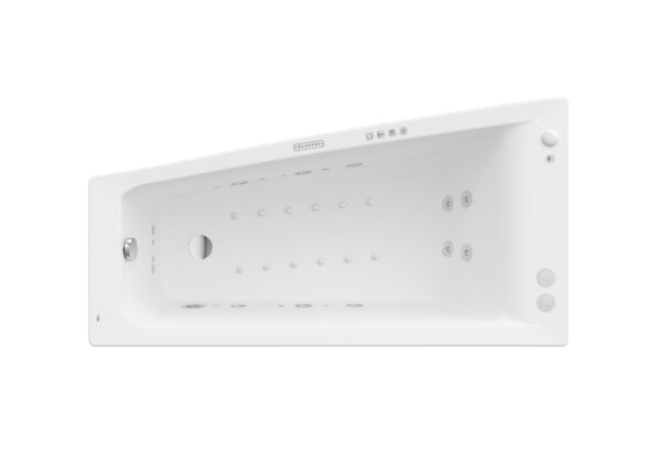ROCA EASY Asymetryczna narożna wanna akrylowa 1500X800 z hydromasażem Smart WaterAir Plus Opcja (Lewa) A24T286000