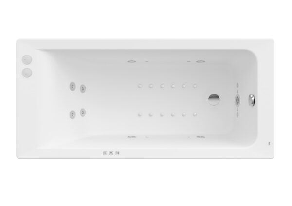 ROCA EASY Prostokątna wanna akrylowa z hydromasażem Smart WaterAir Plus Opcja A24T312000