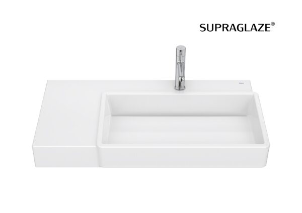 ROCA TURA Umywalka ścienna / meblowa 80 x 43 cm, prawa SUPERGLAZE  A327696S00