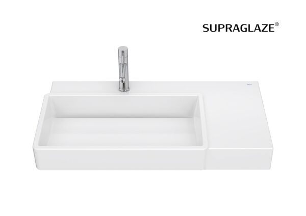 ROCA TURA Umywalka ścienna / meblowa 80 x 43 cm, lewa SUPERGLAZE A327697S00
