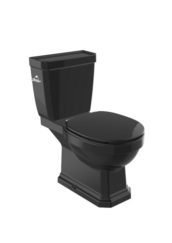 ROCA CARMEN Miska WC Rimless do kompaktu o/podwójny CZARNY POŁYSK A3420A7560