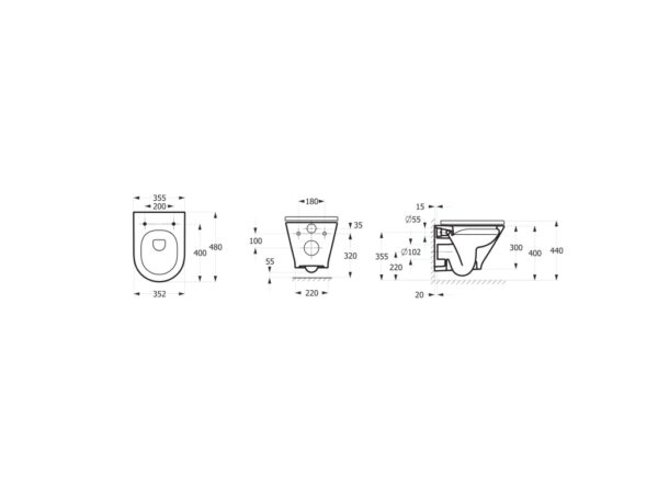 ROCA GAP Miska WC podwieszana Rimless Round Compacto z deską wolnoopadającą SLIM (zestaw) A34H0N3000 - obrazek 2
