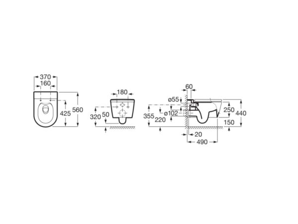 ROCA ISNPIRA Miska WC podwieszana Rimless Round CAFE A346527660 - obrazek 2