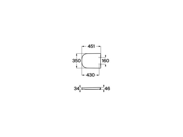 ROCA GAP Deska WC wolnoopadająca Square SUPRALIT ® A80147200B - obrazek 2