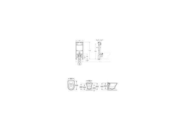 ROCA NEXO Zestaw podtynkowy DUPLO ONE + miska WC podwieszana NEXO RIMLESS z deską SLIM A893104460 - obrazek 2