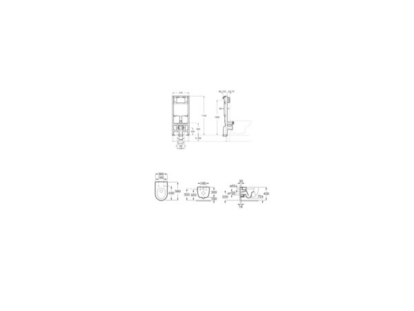 ROCA GAP Zestaw podtynkowy DUPLO ONE + miska WC podwieszana GAP SQUARE RIMLESS z deską ultraslim A893104500 - obrazek 2