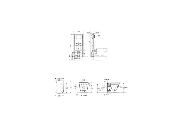 ROCA GAP Zestaw podtynkowy DUPLO ONE + miska WC podwieszana GAP SQUARE COMPACTO RIMLESS z deską SLIM A893104510 - obrazek 2