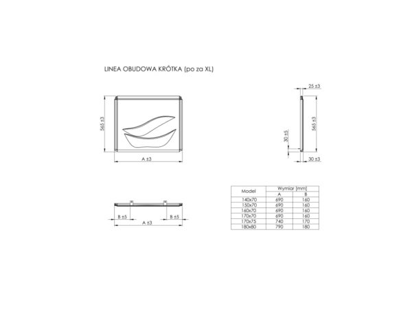 ROCA LINEA Obudowa boczna do wanny akrylowej A25T003000 - obrazek 2