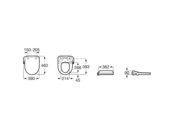 ROCA MULTICLEAN M4 Round Compacto - Deska myjąca z funkcją bidetu, przyłącza boczne A804057001 - obrazek 2
