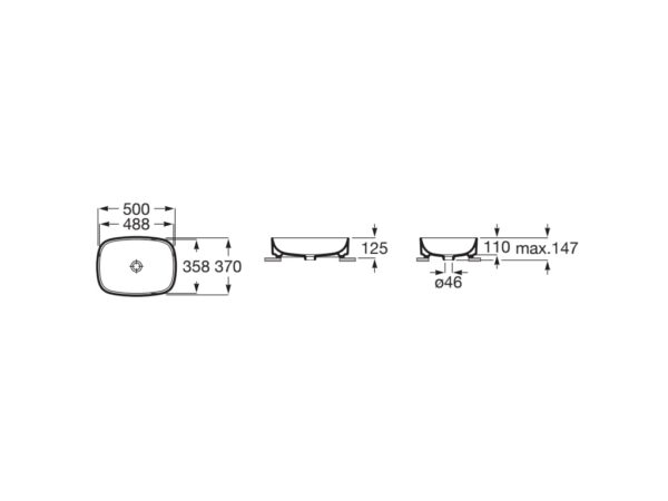 ROCA ONA Umywalka nablatowa owalna FINECERAMIC® SUPERGLAZE A3275L0S00 - obrazek 2