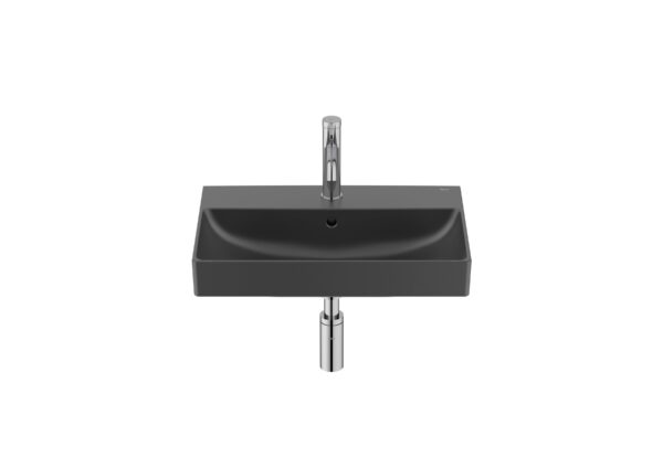 ROCA ONA Mała umywalka ścienna 55 cm Compacto FINECERAMIC® CZARNY MAT A327683080