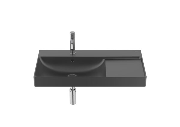ROCA ONA Umywalka ścienna lewa FINECERAMIC® CZARNY MAT 800X460 A327689080