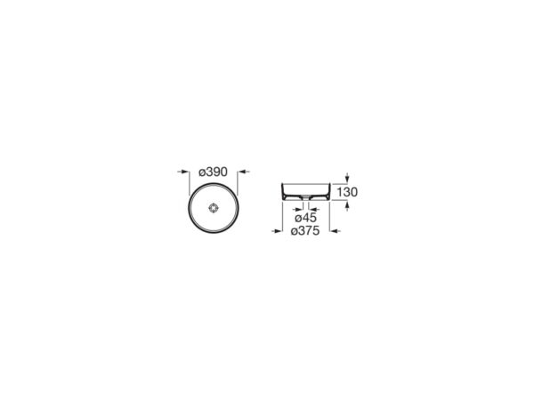 ROCA TERRA ROUND - Umywalka nablatowa okrągła FINECERAMIC® A32787N000 - obrazek 2