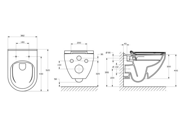 ROCA HEBE Miska WC podwieszana Rimless A346136000 - obrazek 2