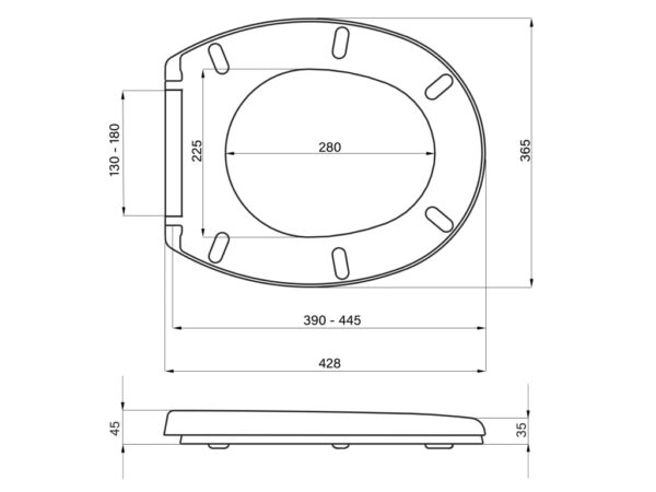 ROCA ADELE Deska WC duroplast, zawiasy metalowe WM861MD2Z000001 - obrazek 2