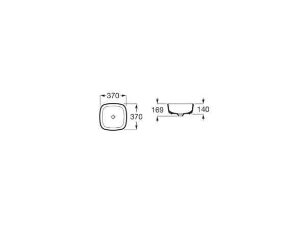 ROCA INSPIRA Umywalka nablatowa cienkościenna Soft FINECERAMIC® A327502000 - obrazek 2
