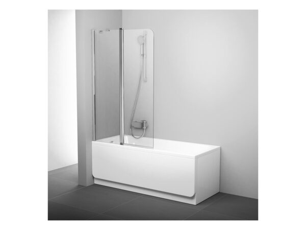RAVAK Parawan nawannowy CVS2 100 L, połysk+szkło transparent 7QLA0C00Z1