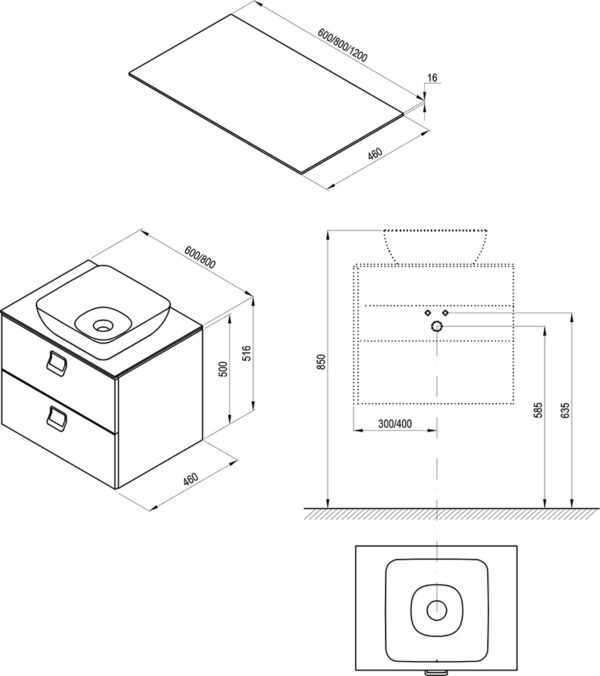 RAVAK Blat podumywalkowy Comfort 120, biały X000001381 - obrazek 3