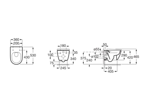 ROCA ONA Miska WC podwieszana Rimless A346687000 - obrazek 2