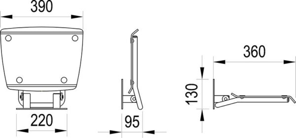 Ravak Siedzisko prysznicowe Ovo B II, opal/czarne B8F0000060 - obrazek 2