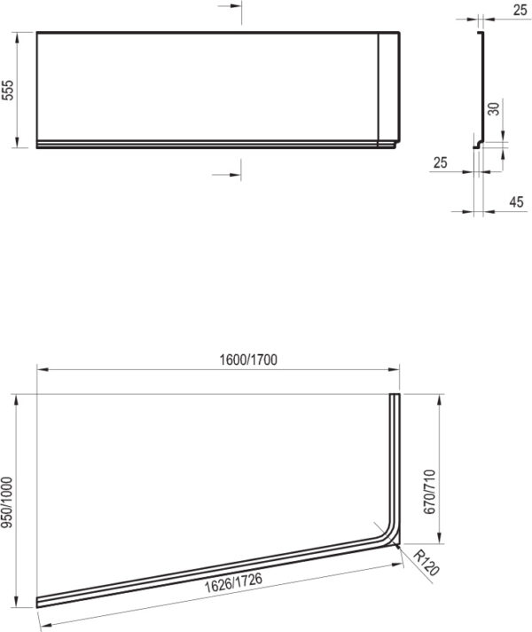 RAVAK Panel przedni 10° 160 L  CZ83100A00 - obrazek 2