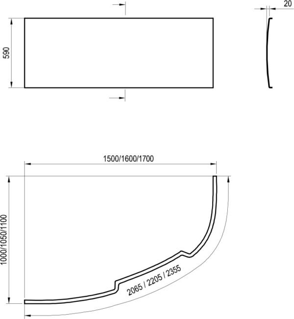 RAVAK Panel przedni Asymmetric 170 P CZ49100000 - obrazek 2
