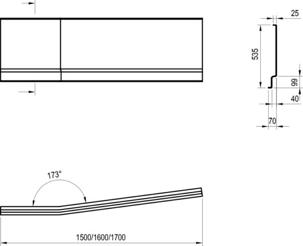 RAVAK Panel przedni BeHappy II 160 L  CZ96100A00 - obrazek 2