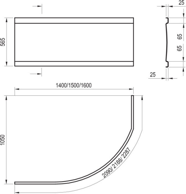 RAVAK Panel Rosa 140 CZH1000A00 - obrazek 2