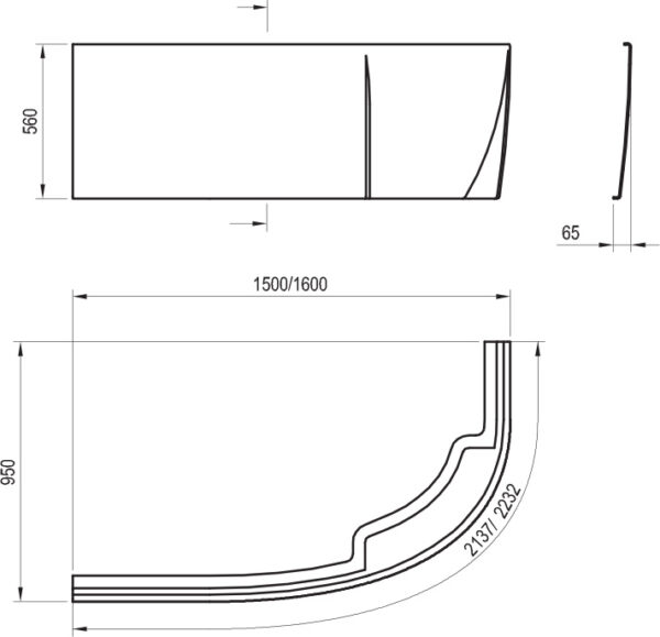 RAVAK Panel Rosa 95 160 L CZ57100A00 - obrazek 2