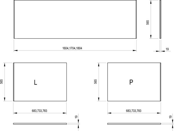 RAVAK Panel boczny MDF 80 L, dąb X000001063 - obrazek 2