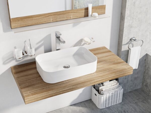 RAVAK Umywalka ceramiczna Ceramic Slim R 55, biała XJX01155002