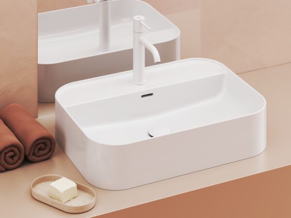 RAVAK Umywalka ceramiczna Ceramic Slim Shelf R 55, biała XJX01155005