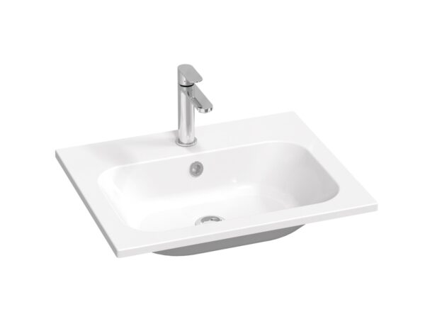 RAVAK Umywalka konglomeratowa Chrome Slim 60, biała z otworem XJG01160001