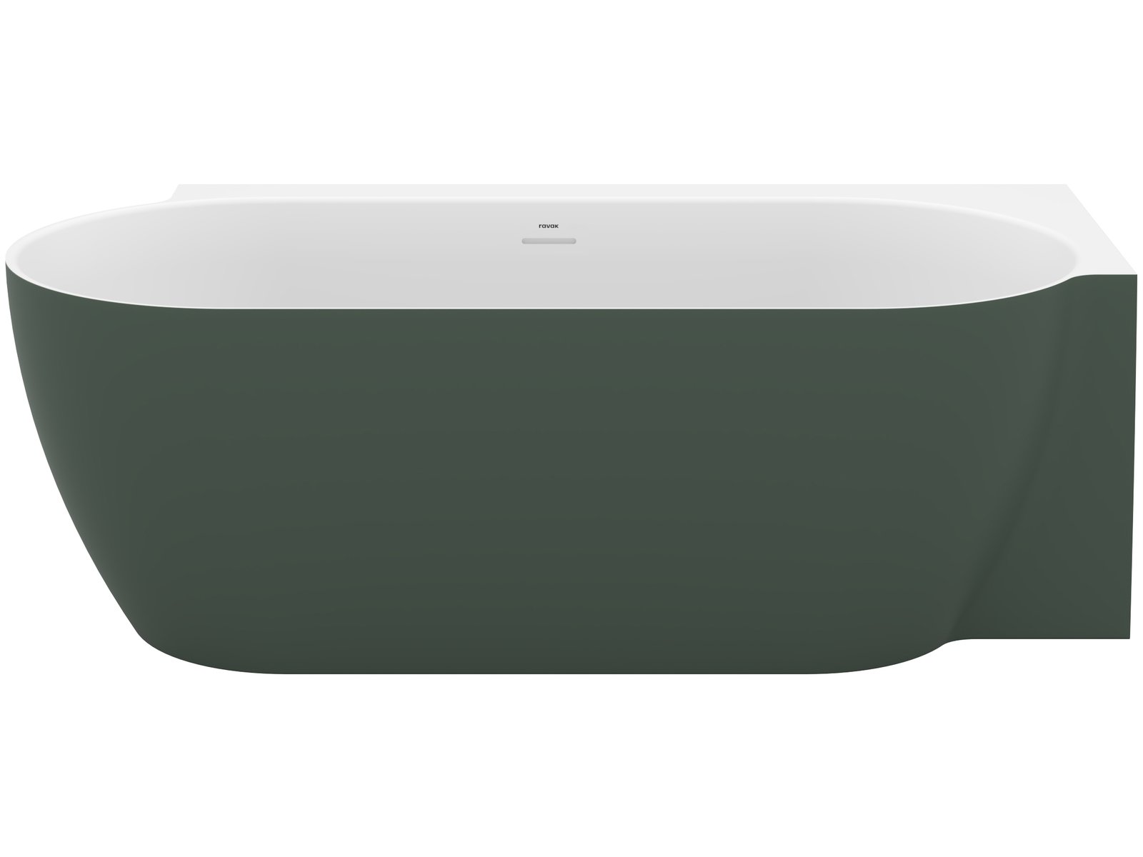 RAVAK Wanna Freedom Corner II Tec 175x86 P, wolnostojąca do ściany, Grey Green/biała, osłona odpływu biała CC81200000 - obrazek 2