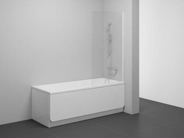 RAVAK Ścianka wannowa NVS1 biała mat+szkło transparent 7O840E00Z1