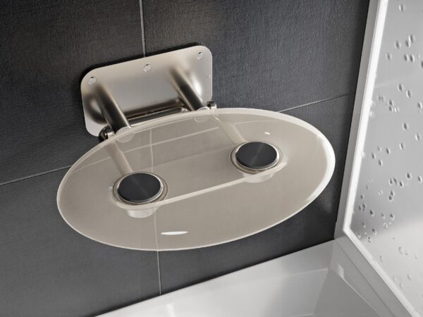 RAVAK Siedzisko prysznicowe Ovo P II, clear/nierdzewne B8F0000048