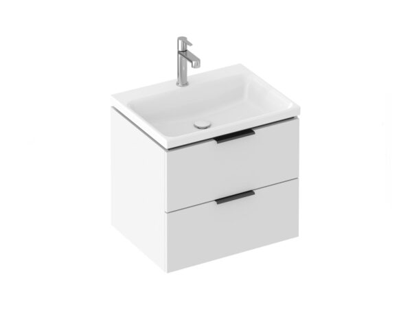 RAVAK SD Comfort II 60 szafka pod umywalkę biała + uchwyt czarny (2 szt.)