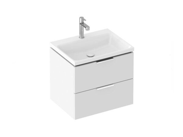 RAVAK SD Comfort II 60 szafka pod umywalkę biała + uchwyt chrom (2 szt.) X000001818SETC