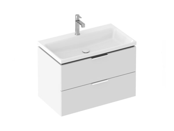 RAVAK SD Comfort II 80 szafka pod umywalkę biała + uchwyt chrom (2 szt.) X000001819SETC