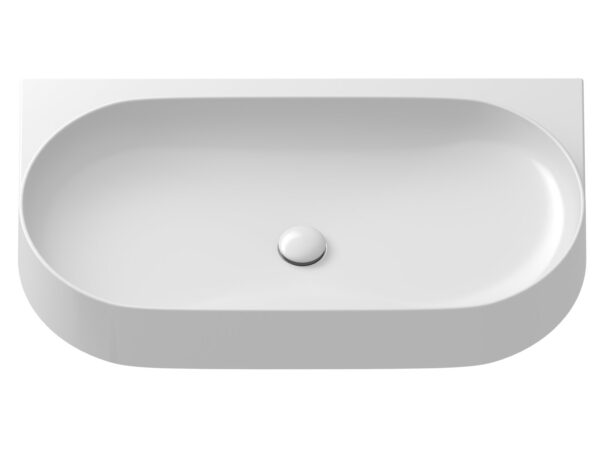 RAVAK Umywalka ceramiczna Yard 80, biała mat bez otworu na baterię XJX01080000 - obrazek 2